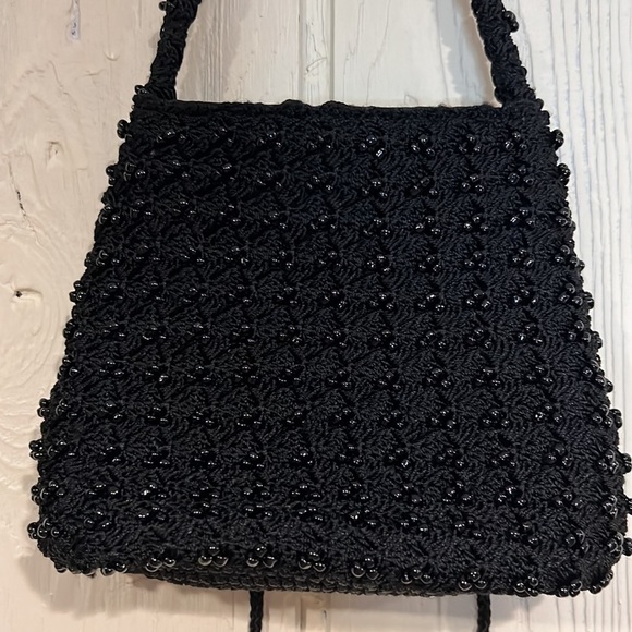 Handbags - Crochet Beaded Evening Bag with Shoulder Strap Small